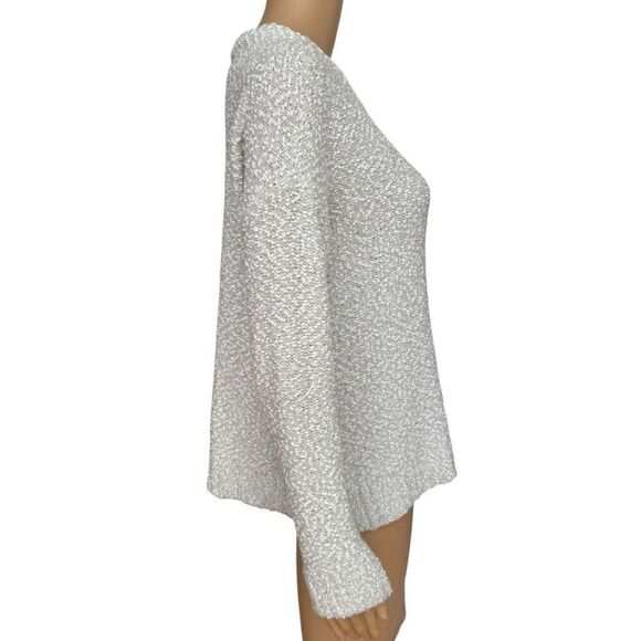 Lilla p textured grey tie shoulder sweater size S - Picture 2 of 7